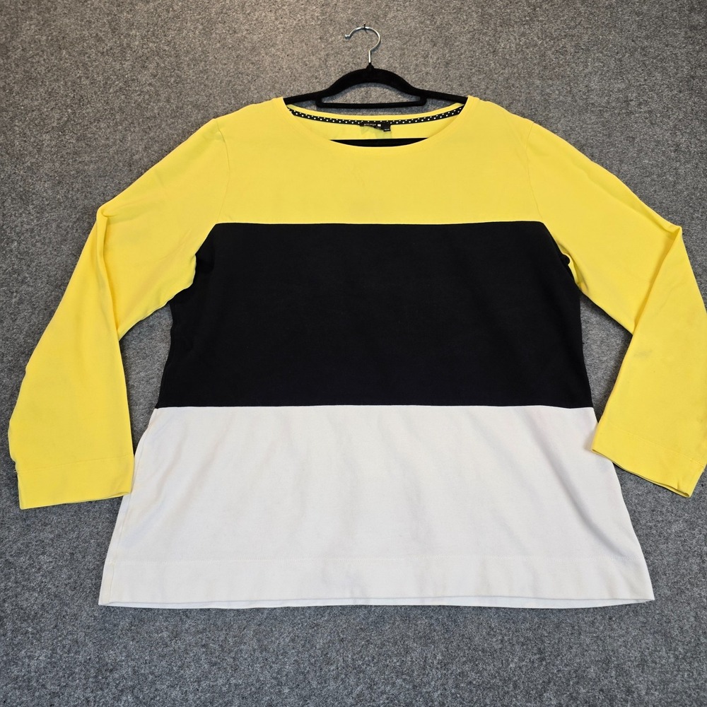 Bylyse T Shirt Womens XL Multi Colorblock Cotton Stretch Casual Long Sleeve